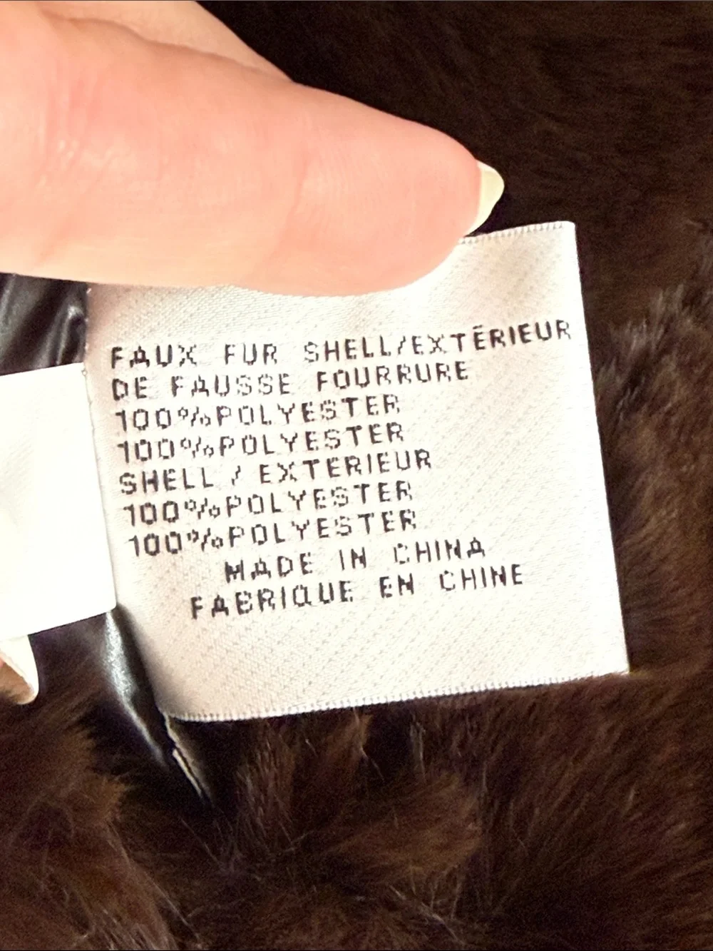 Reversible Via Spiga Chocolate Brown Faux Fur Puffer Vest Womens Zipper Front